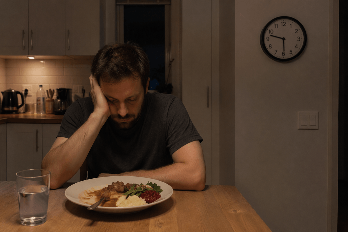 Eating late rarely overrides total day intake